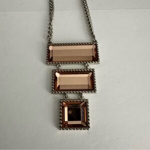 Park Lane Silver and Brown Statement Necklace